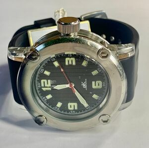 Adee Kaye Men's Black Stainless Steel Watch AK5020-M